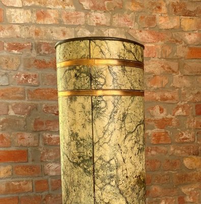 Austrian Art Deco Faux Marble Painted Metal Umbrella Stand, 1930s-HWV-914045