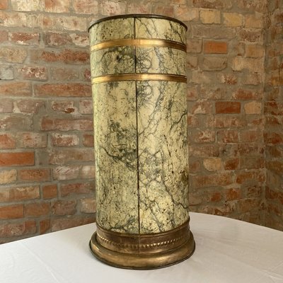 Austrian Art Deco Faux Marble Painted Metal Umbrella Stand, 1930s-HWV-914045