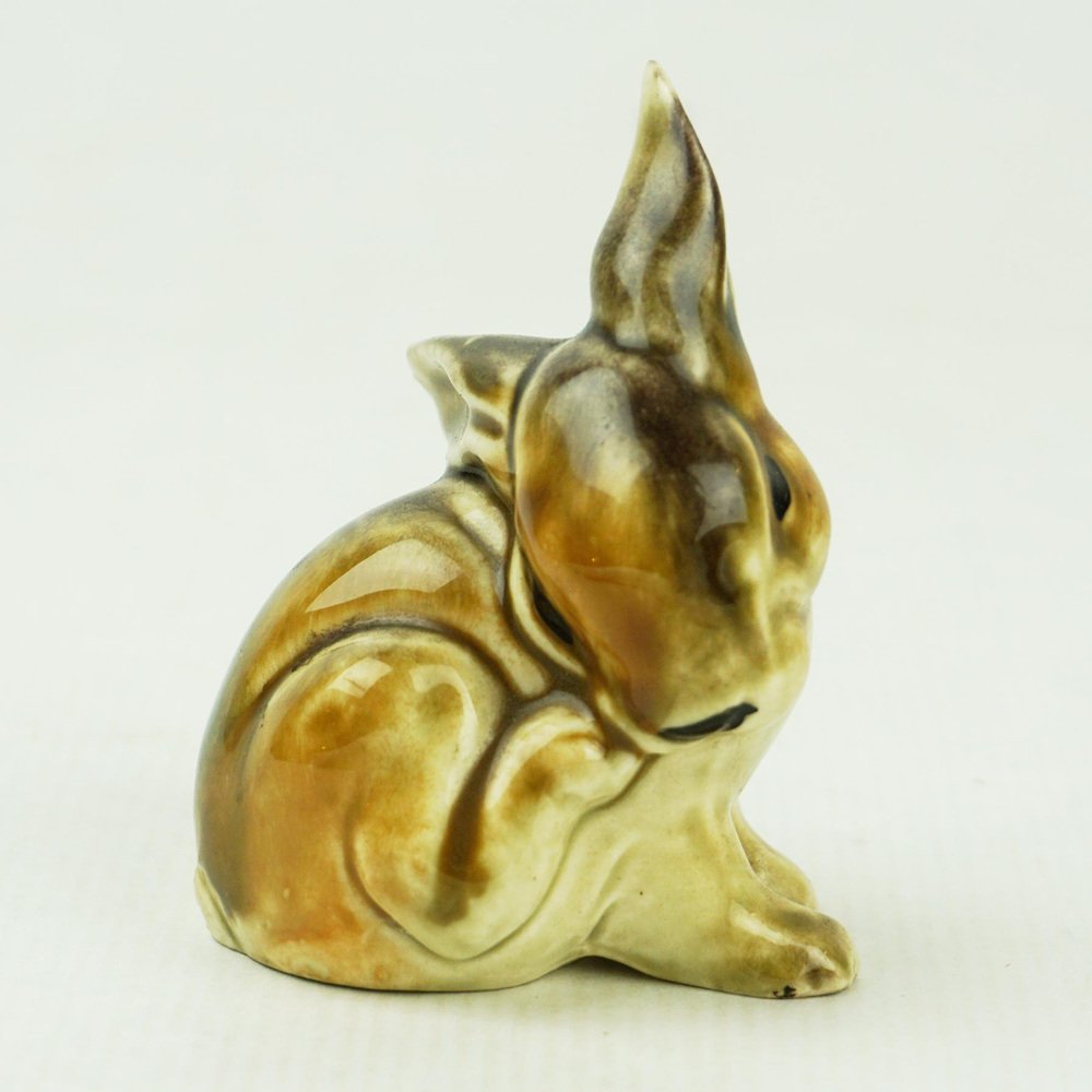 Austrian Art Deco Glazed Ceramic Rabbit by Eduard Klablena