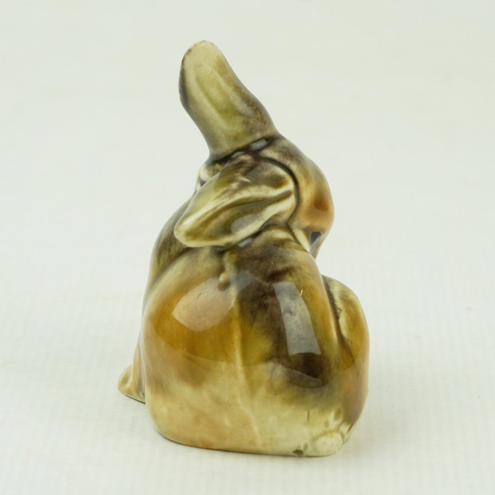 Austrian Art Deco Glazed Ceramic Rabbit by Eduard Klablena