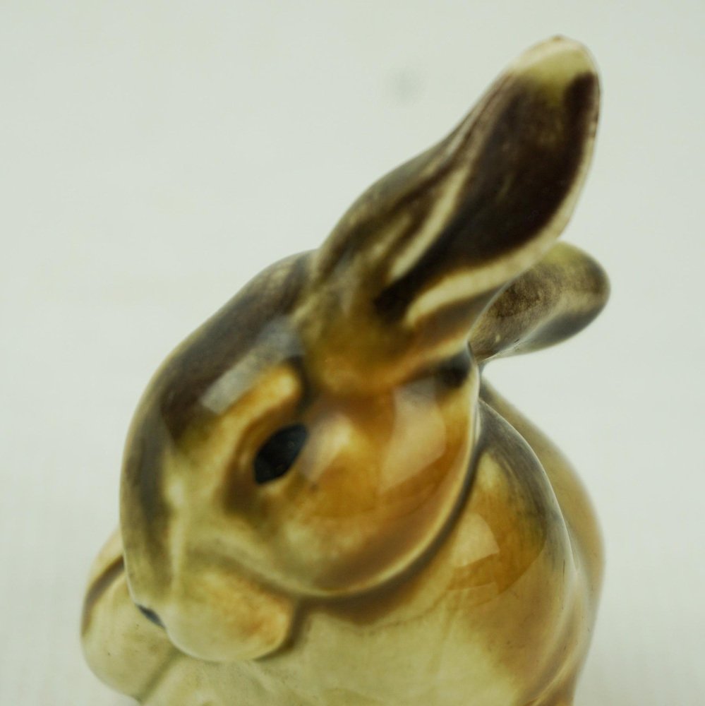 Austrian Art Deco Glazed Ceramic Rabbit by Eduard Klablena