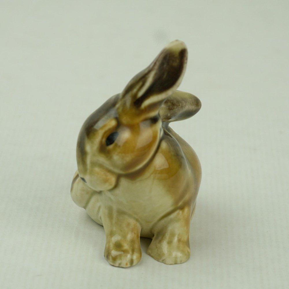 Austrian Art Deco Glazed Ceramic Rabbit by Eduard Klablena