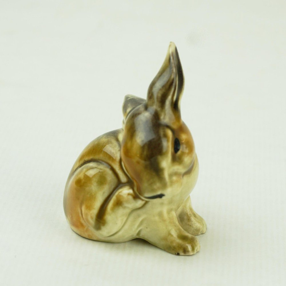 Austrian Art Deco Glazed Ceramic Rabbit by Eduard Klablena