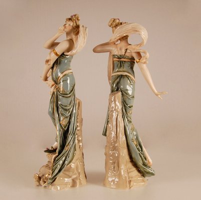 Austrian Art Nouveau Porcelain Figures, Set of 2-GOE-1034497