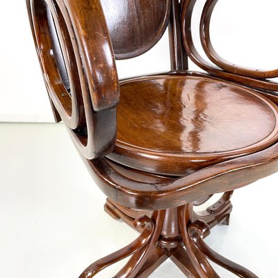 Austrian Art Nouveau Swivel Chair with Armrests in Wood, 1900s-GDD-1762633