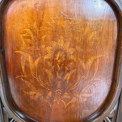 Austrian Art Nouveau Swivel Chair with Armrests in Wood, 1900s-GDD-1762633