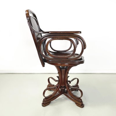 Austrian Art Nouveau Swivel Chair with Armrests in Wood, 1900s-GDD-1762633