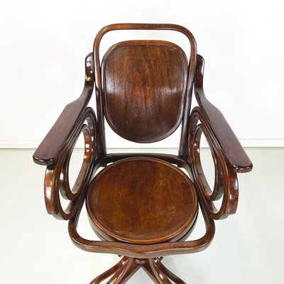 Austrian Art Nouveau Swivel Chair with Armrests in Wood, 1900s-GDD-1762633