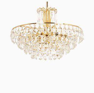 Austrian Bakalowits Chandelier in Brass and Crystal Glass, 1960s-UGR-1179947