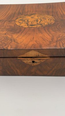 Austrian Biedermeier Jewelry Box in Walnut Veneer, 1820-NNB-1780838