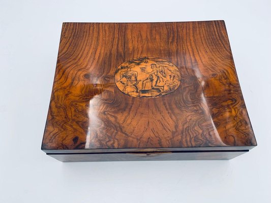 Austrian Biedermeier Jewelry Box in Walnut Veneer, 1820-NNB-1780838