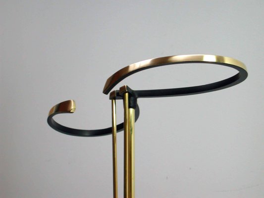 Austrian Black Lacquered and Brass Umbrella Stand in the Style of Walter Hagenauer, 1950s-OE-897854