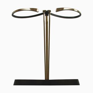 Austrian Black Lacquered and Brass Umbrella Stand in the Style of Walter Hagenauer, 1950s-OE-897854