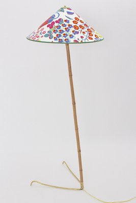 Austrian Brass Bamboo Claw Foot Floor Lamp from J.T.Kalmar, 1950s-NB-655128