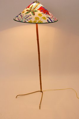 Austrian Brass Bamboo Claw Foot Floor Lamp from J.T.Kalmar, 1950s-NB-655128