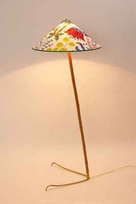 Austrian Brass Bamboo Claw Foot Floor Lamp from J.T.Kalmar, 1950s-NB-655128