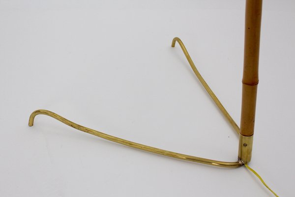 Austrian Brass Bamboo Claw Foot Floor Lamp from J.T.Kalmar, 1950s-NB-655128