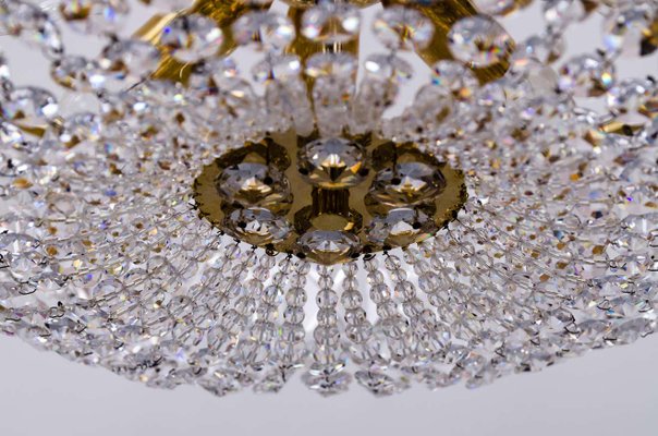 Austrian Brass & Crystal Chandelier, 1960s-SPD-875366