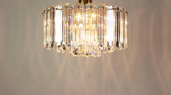 Austrian Brass Crystal Glass Light Fixture by Floria for Kalmar, 1970-UGR-1085527