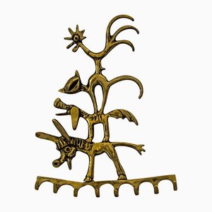 Austrian Brass Donkey, Dog, Cat and Cock, Key Hanger by Walter Bosse for Hertha Baller-SPD-1160955