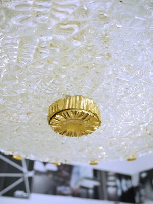 Austrian Brass & Frosted Glass Chandelier from Kalmar, 1960s-DEK-541698