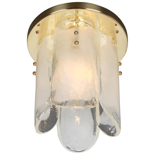 Austrian Brass Murano Glass Light Fixture, Kalmar, 1970