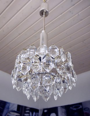 Austrian Crystal and Silver-Plated Nickel Chandelier from Bakalowits & Söhne, 1950s-DEK-555100