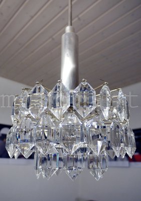 Austrian Crystal and Silver-Plated Nickel Chandelier from Bakalowits & Söhne, 1950s-DEK-555100