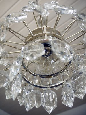 Austrian Crystal and Silver-Plated Nickel Chandelier from Bakalowits & Söhne, 1950s-DEK-555100