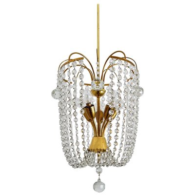 Austrian Crystal Glass and Brass Chandelier, 1950s-VNE-966113