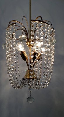 Austrian Crystal Glass and Brass Chandelier, 1950s-VNE-966113