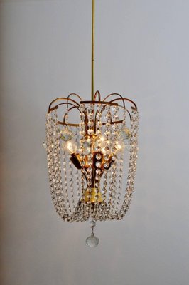 Austrian Crystal Glass and Brass Chandelier, 1950s-VNE-966113