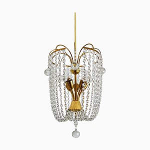 Austrian Crystal Glass and Brass Chandelier, 1950s-VNE-966113