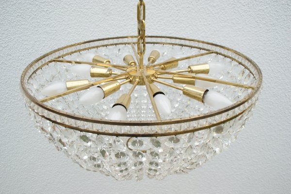 Austrian Crystal Glass Chandelier from Bakalovits and Sons, 1950s-DUM-1155192