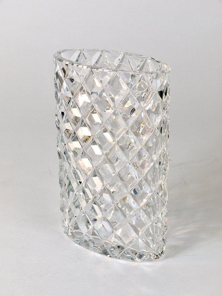 Austrian Facetted Crystal Glass Vase by Claus Josef Riedel, 1970s