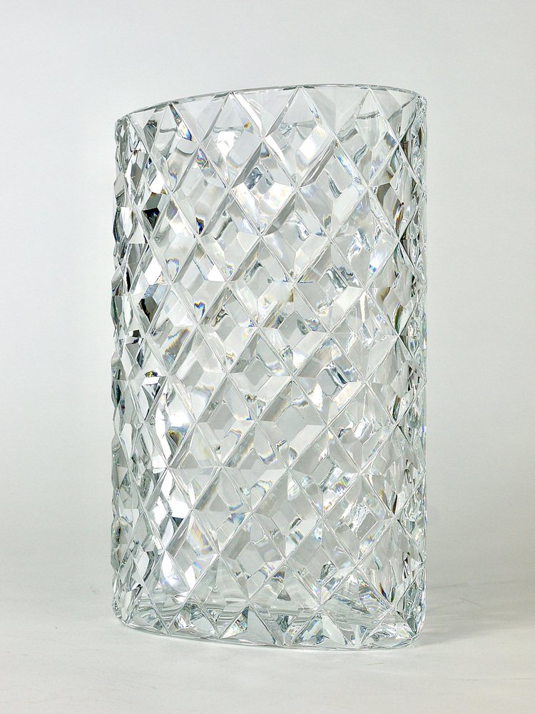 Austrian Facetted Crystal Glass Vase by Claus Josef Riedel, 1970s