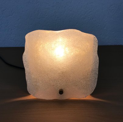 Austrian Frosted Square Ice Glass Wall Lamp from Kalmar, 1960s-PUK-617904