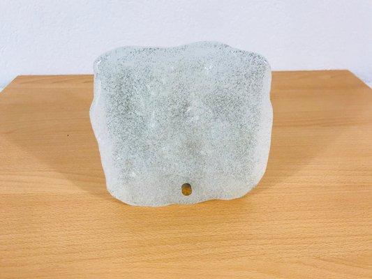 Austrian Frosted Square Ice Glass Wall Lamp from Kalmar, 1960s-PUK-617904