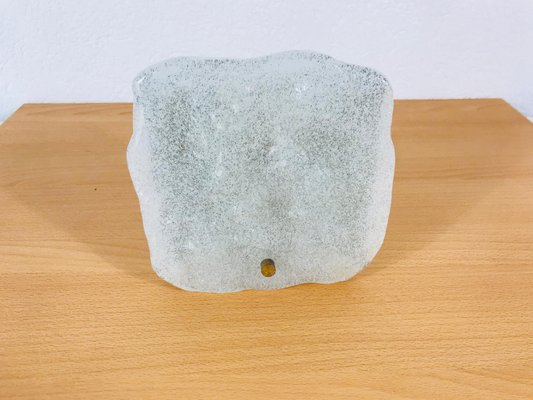 Austrian Frosted Square Ice Glass Wall Lamp from Kalmar, 1960s-PUK-617904