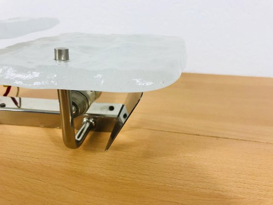 Austrian Frosted Square Ice Glass Wall Lamp from Kalmar, 1960s-PUK-617894