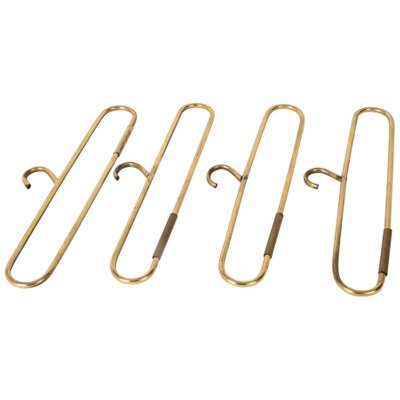 Austrian Hollywood Regency Solid Brass Coat Hangers, 1970s, Set of 4-JDR-1125498