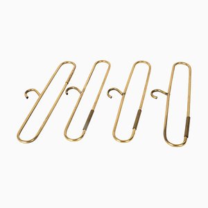 Austrian Hollywood Regency Solid Brass Coat Hangers, 1970s, Set of 4-JDR-1125498