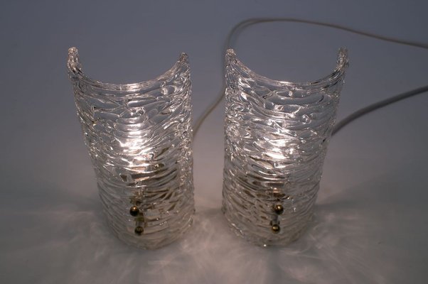 Austrian Ice Glass Sconces from Kalmar, 1950s, Set of 2-KQB-733002