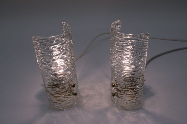 Austrian Ice Glass Sconces from Kalmar, 1950s, Set of 2-KQB-733002