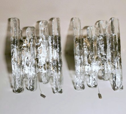 Austrian Ice Glass Wall Sconces by J.T. Kalmar, Set of 2-QRS-989518