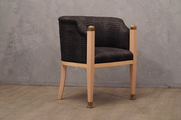 Austrian Maple and Brass Armchairs, 1940s, Set of 2-UH-869168