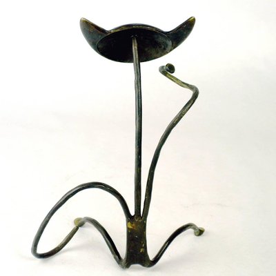 Austrian Mid-Century Brass Cat Wine Bottle Holder by Walter Bosse-MH-857017