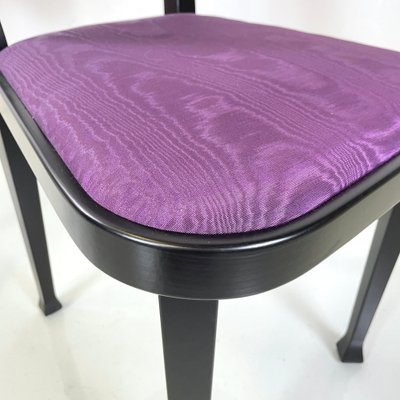 Austrian Modern Chairs 414 in Black Wood & Purple Fabric attributed to Kammerer Thonet, 1990s, Set of 3-GDD-1740087