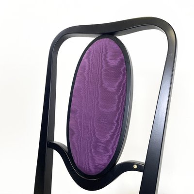 Austrian Modern Chairs 414 in Black Wood & Purple Fabric attributed to Kammerer Thonet, 1990s, Set of 3-GDD-1740087