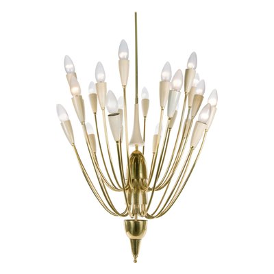 Austrian Monumental Sputnik Chandelier in Enamel & Brass from Kalmar, 1950s-DEK-932701